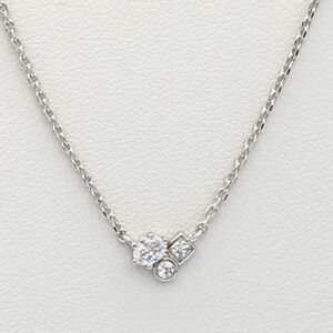 NWT Kendra Scott Rhodium Plated Henry Short Pendant Necklace w/White CZ